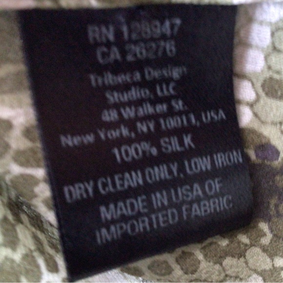 Nili Lotan Snake Print 100% Silk Chiffon Top Front Tie - Picture 6 of 7